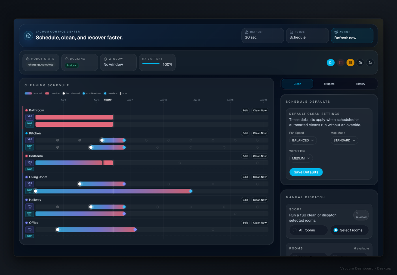 saros dashboard desktop